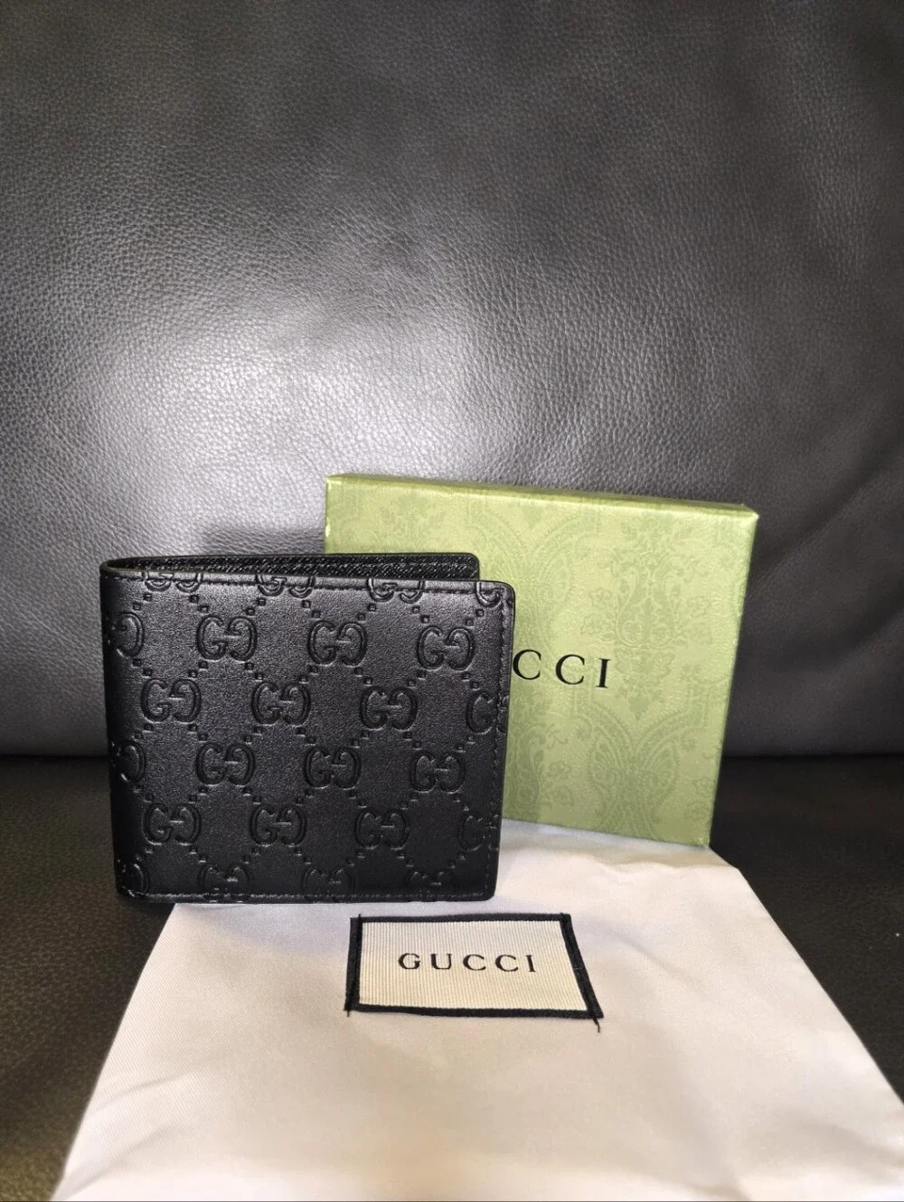 Unbranded Men's Black Embossed Textured Money Clip Wallet
